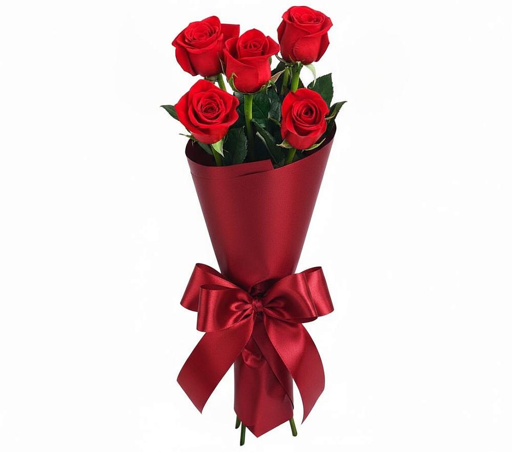 Букет 5 Красных роз Эдлесс Лав в Талицах Ивановской области