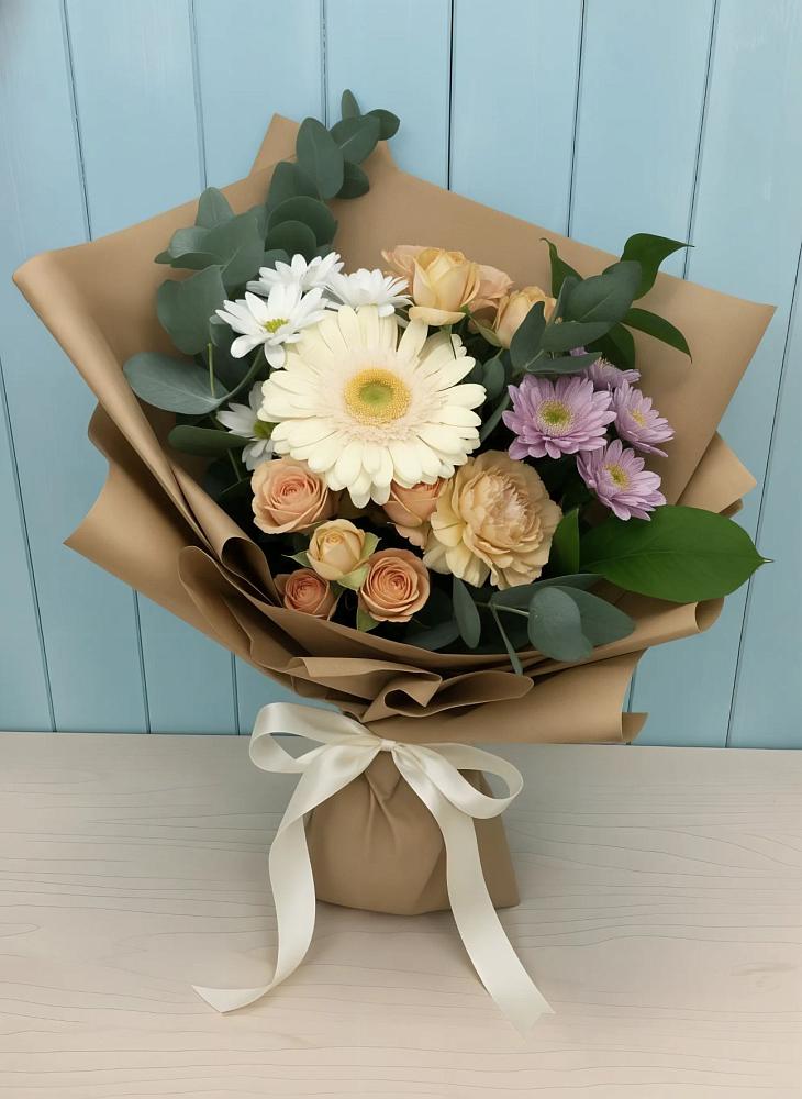 Букет цветов из: Герберы и Хризантемы в Талицах Ивановской области