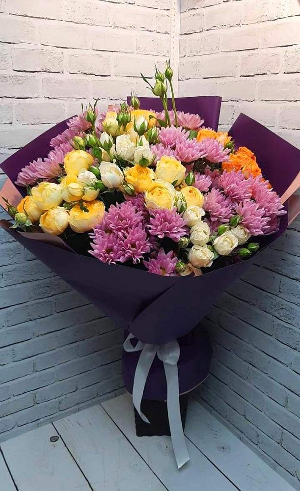 Букет цветов из: Хризантемы и Розы в Талицах Ивановской области
