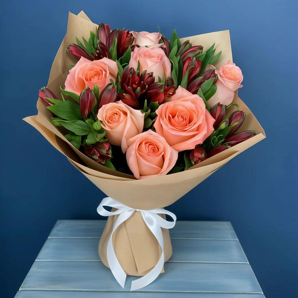 Букет цветов из: Розы и Альстромерии в Талицах Ивановской области