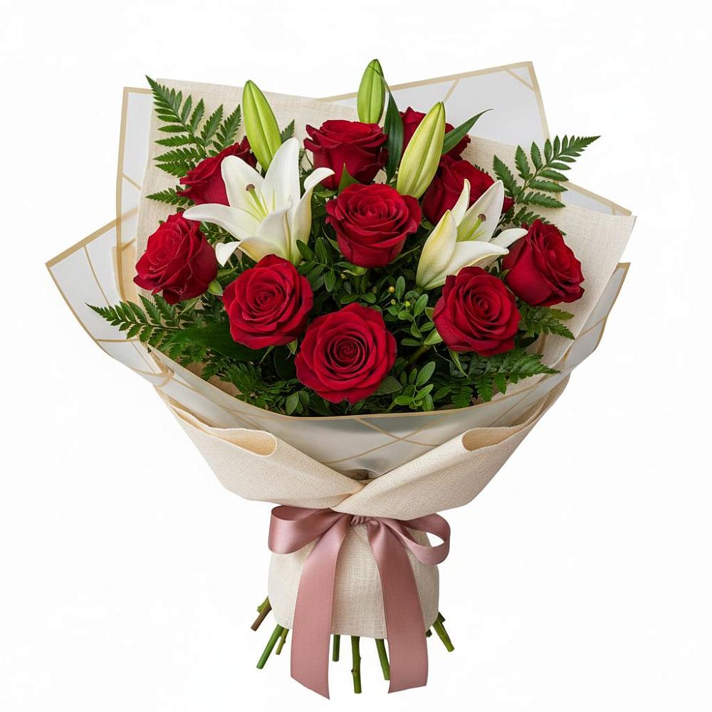 Букет цветов из: Лилии и Розы в Талицах Ивановской области