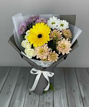 Букет цветов из:  Розы, Герберы и Хризантемы #REPLACE_PRED# Талицах Ивановской области