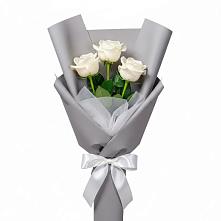 Букет 3 белые розы в Талицах Ивановской области