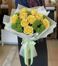 Букет цветов из:  Хризантемы и Розы в Талицах Ивановской области