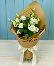 Букет цветов из:  Хризантемы и Лизиантусы #REPLACE_PRED# Талицах Ивановской области