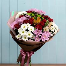 Букет цветов из:  Розы, Хризантемы и Альстромерии в Талицах Ивановской области