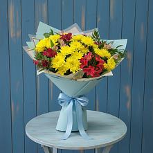 Букет цветов из:  Альстромерии и Хризантемы в Талицах Ивановской области